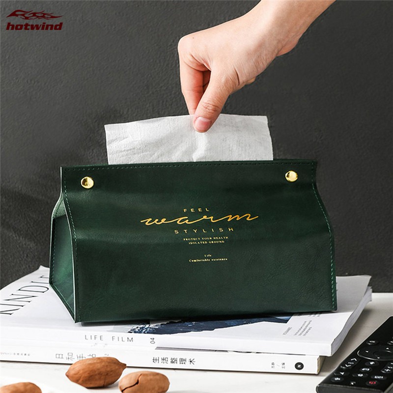 Hộp đựng khăn giấy bằng da kiểu dáng đơn giản tiện dụng