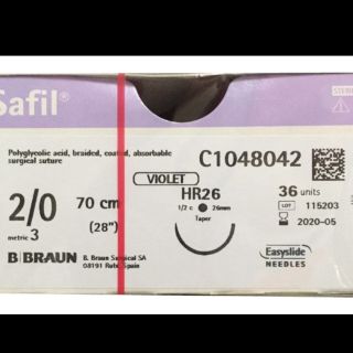 chỉ khâu safil sai từ 2/0 đên 4/0