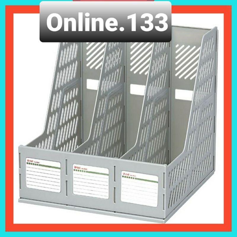 khay 3 ngăn đứng DeLi 9845 _ kệ đựng hồ sơ