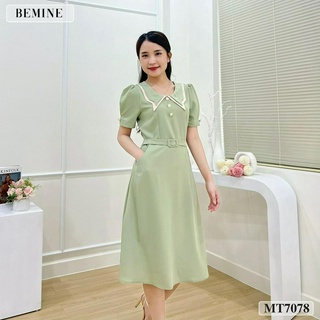 Đầm công sở tay phồng tùng xoè bemine mt7078