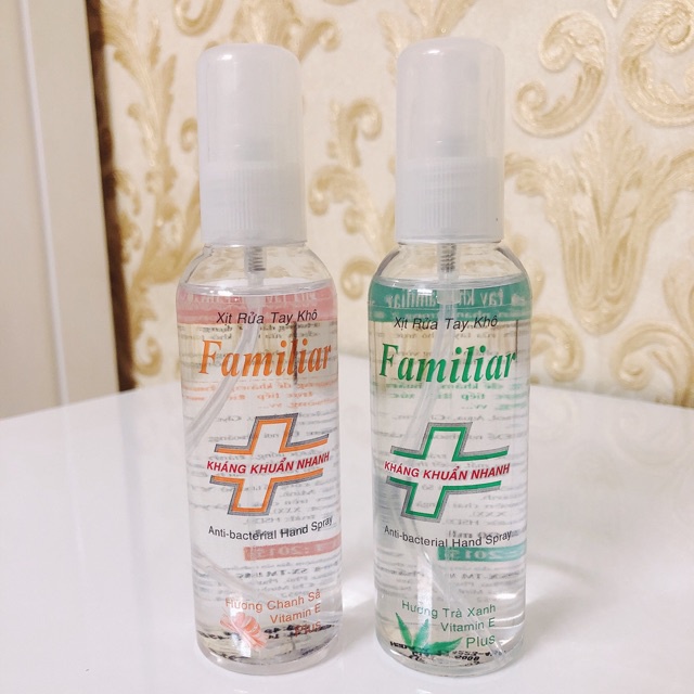 Dung Dịch Rửa Tay Khô Sát Khuẩn Familiar 100ml Hương Trà Xanh Và Chanh Xả