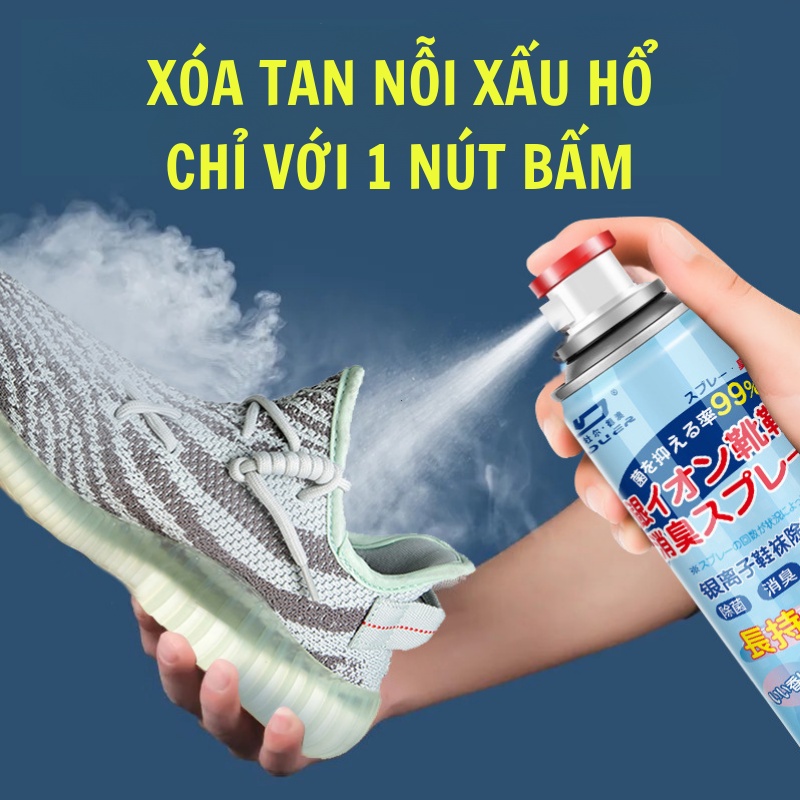 Bình Xịt Khử Mùi Hôi Giày Dép, Hôi Chân Tất Vớ, Thơm Tủ Giày Công Nghệ Nano Bạc Nhật Bản Năm 2022 UBAVN024