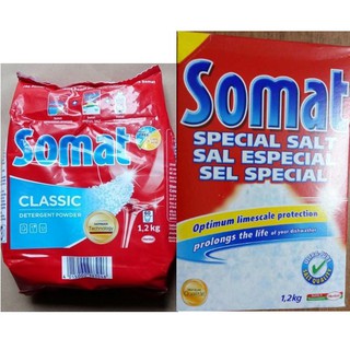 Combo Muối rửa bát + Bột rửa bát somat 1,2kg