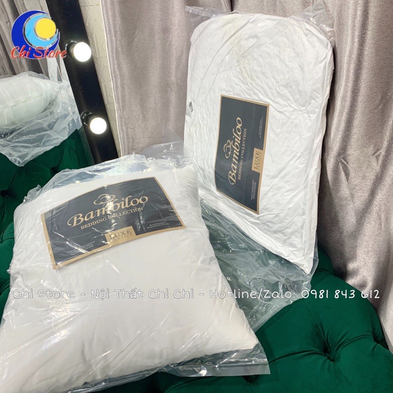 Ruột Gối Bambiloo Cao Cấp Bông Trắng Tinh Khiết, Ruột Gối Vuông Bông Mềm Mịn Phòng Ngủ, Khách Sạn