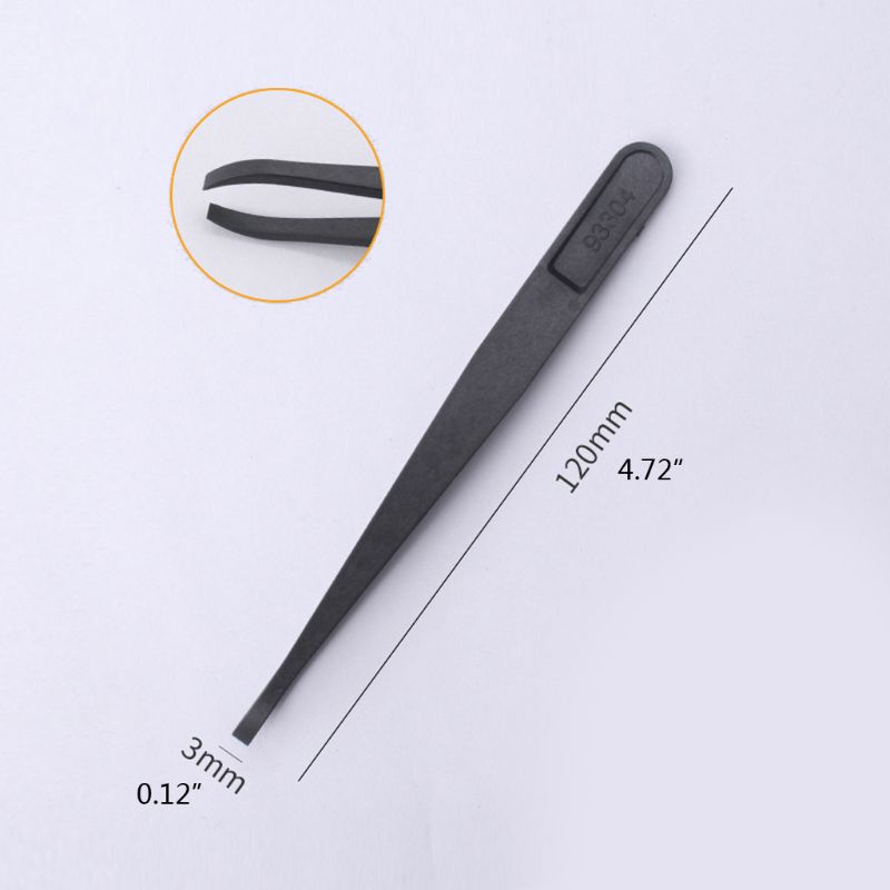 Set nhíp nhựa sợi carbon màu đen chống tĩnh điện độ chính xác cao cho sửa chữa điện thoại trang sức đồ điện tử DIY
