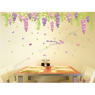 Decal dán tường LUVINA trang trí phòng khách, phòng ngủ, phòng ăn - Dây hoa tím