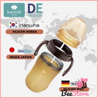 Bình sữa cho bé sơ sinh chống sặc Nhật Bản tự bú giá rẻ, Bình sữa Kamidi 150ml cao cấp chính hãng, An toàn cho bé