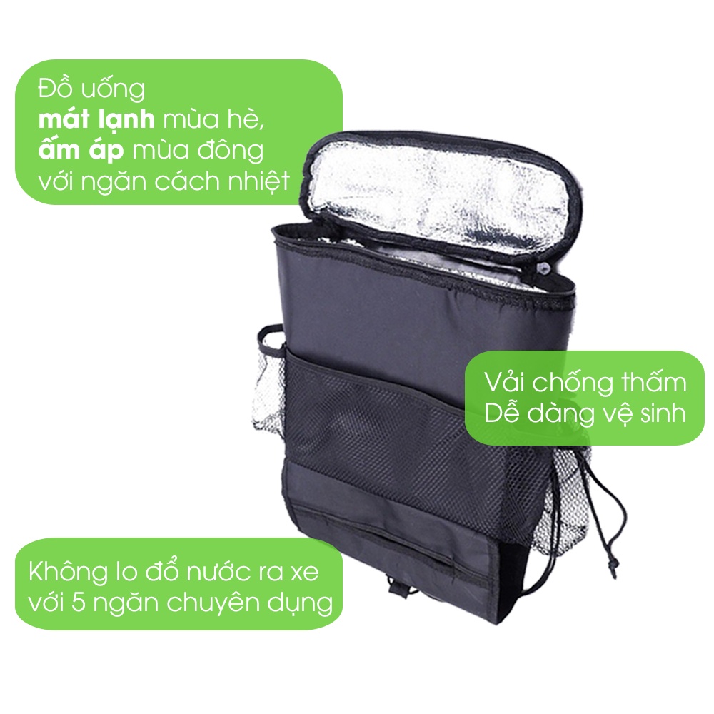 Túi treo đồ sau ghế ô tô Tâm Luân, khoang đồ rộng, có lớp cách nhiệt chuyên dụng