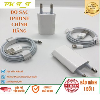 Bộ Củ Sạc IPhone Dẹp + Cáp sạc lightning Chính Hãng [ Bh 12 Tháng] Không Nóng Máy Dành Cho Dòng Ip 5/6/6s/7/8/X/Xsmax/11
