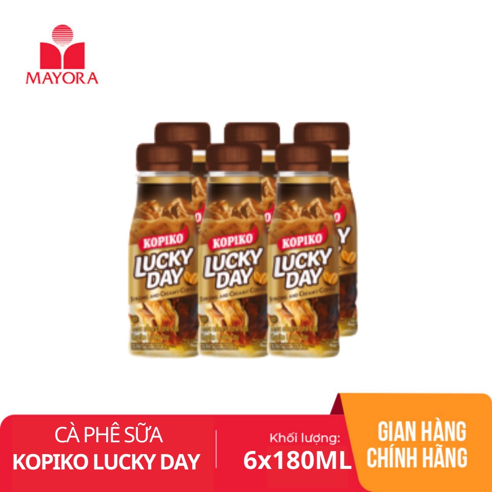 Lốc 6 Chai Cà Phê Sữa Kopiko Lucky Day
