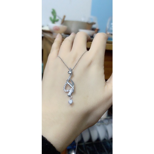 Mặt dây chuyền hoa dài thật đá bạc thật phủ vàng trắng NGỌC MẬU