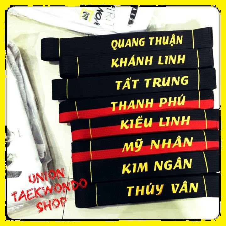 Đai Taekwondo Miễn Phí Thêu Tên Size 4.5cm x UnionTaekwondoSHOP