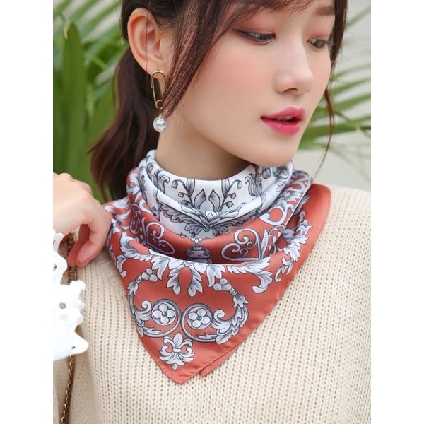 Khăn turban lụa vuông làm áo size 70x70cm - Maben