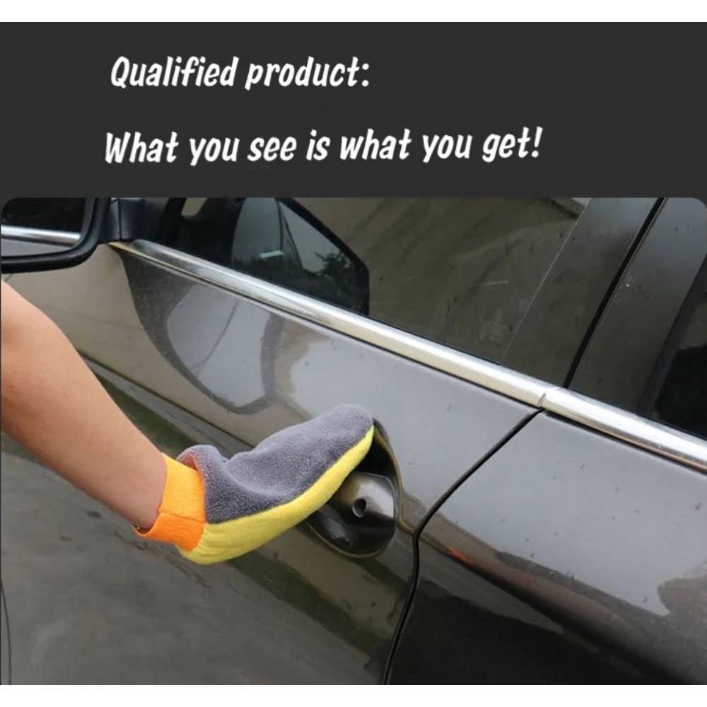 Găng Tay Lông Cừu San Hô Thấm Hút Tốt Hình Móng Gấu Dùng Rửa Xe Hơi