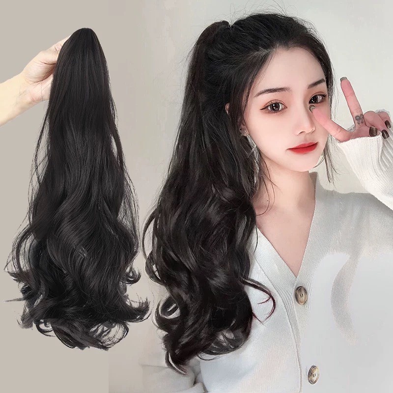 Tóc giả nữ❤️FREESHIP❤️Tóc ngoạm xoăn 50cm