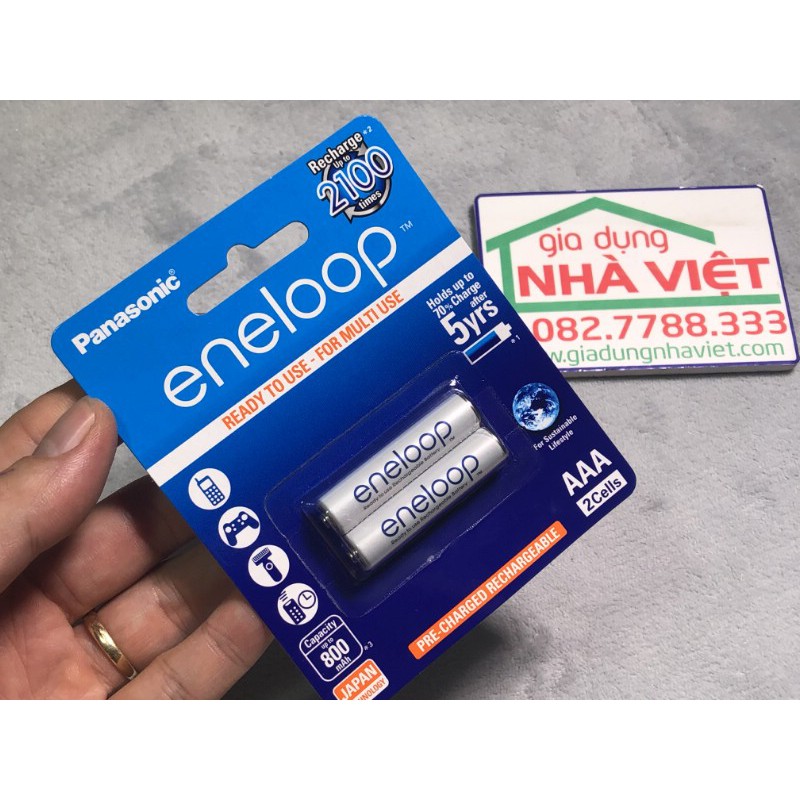 Vỉ 2 Pin Sạc AAA Eneloop 800mAh 2100 lần sạc BK-4MCCE – Panasonic Việt Nam