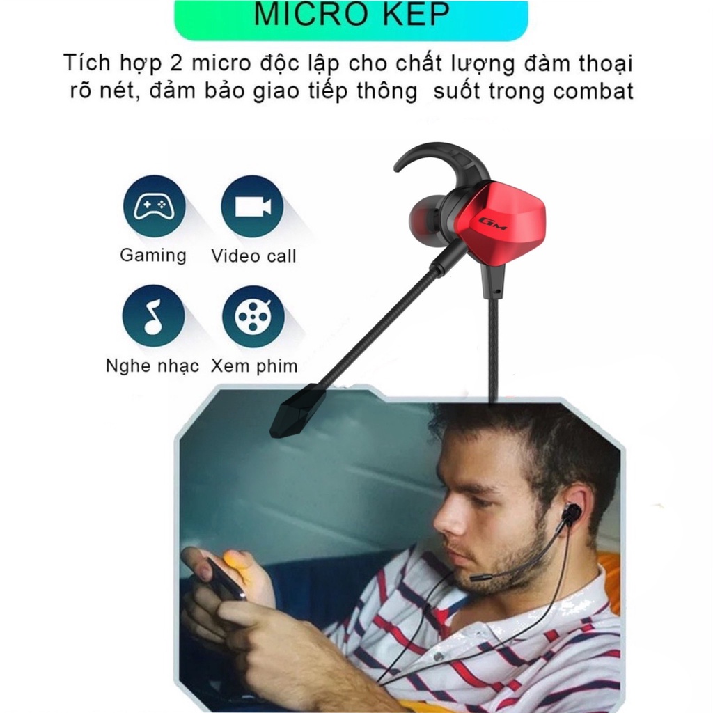 Tai Nghe Gaming In-Ear Có Mic Chống Ồn - Tai Nghe Game Thủ