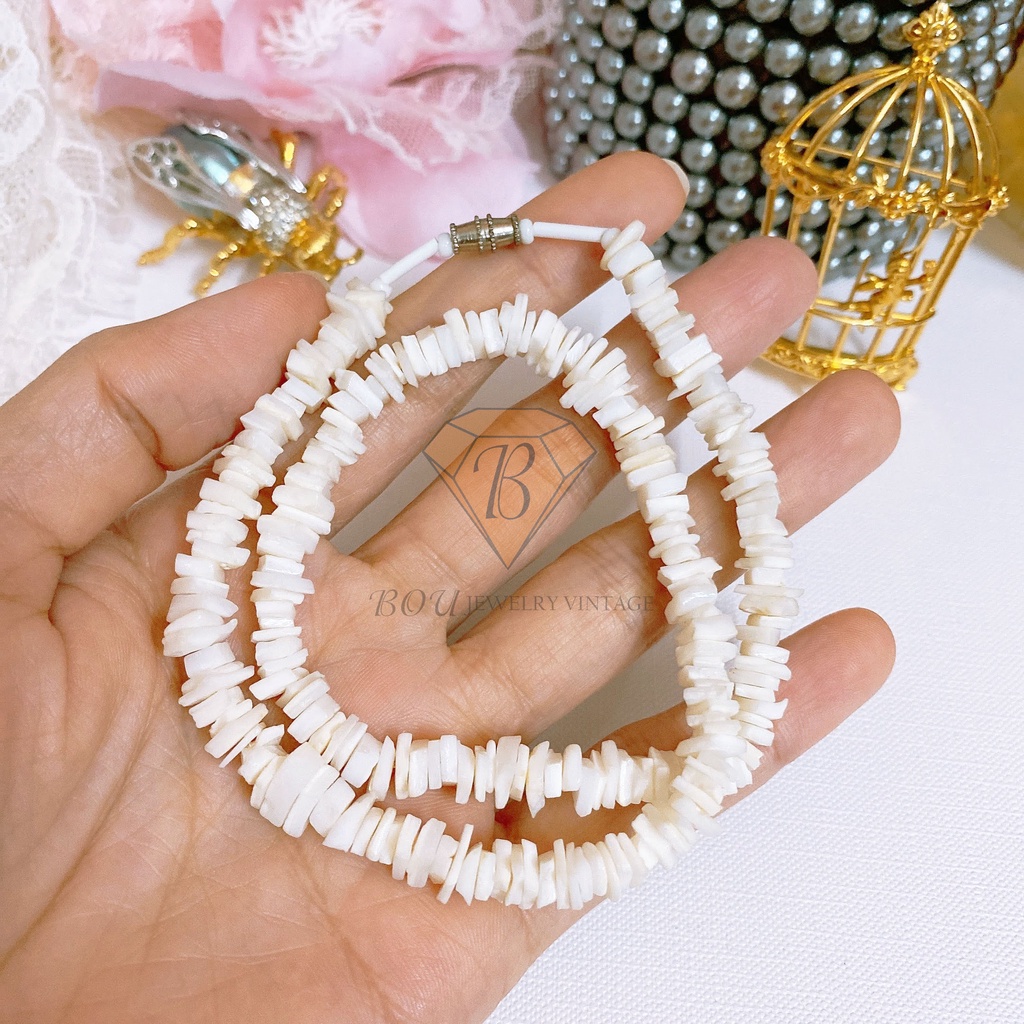 DÂY CHUYỀN VỎ SÒ SECONDHAND NHẬT BẢN BOU JEWELRY VINTAGE MÃ VC154