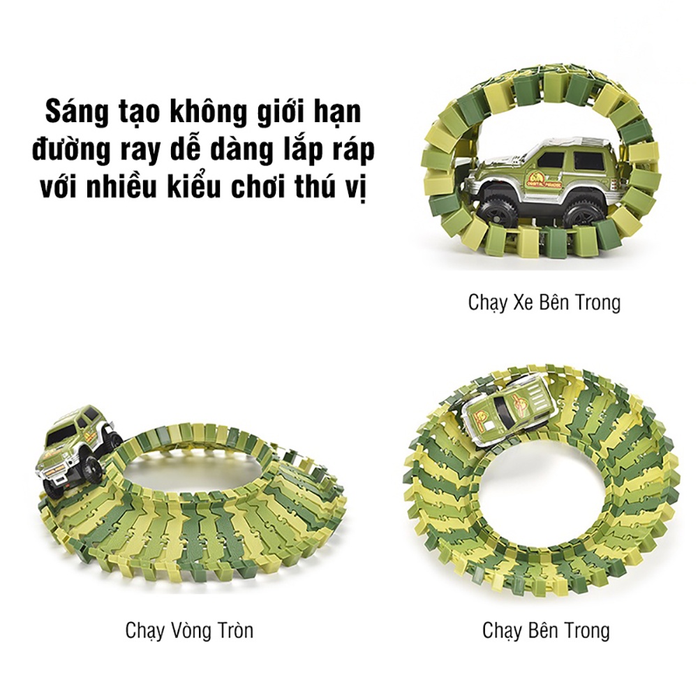 Đồ chơi lắp ghép đường ray khủng long cho thỏa sức sáng tạo