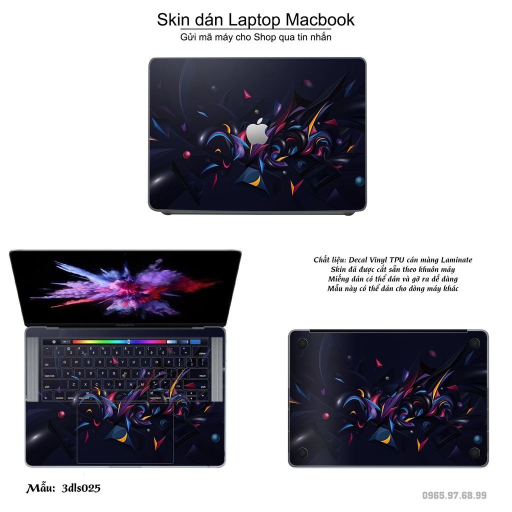 Skin dán Macbook mẫu 3D Image (đã cắt sẵn, inbox mã máy cho shop)