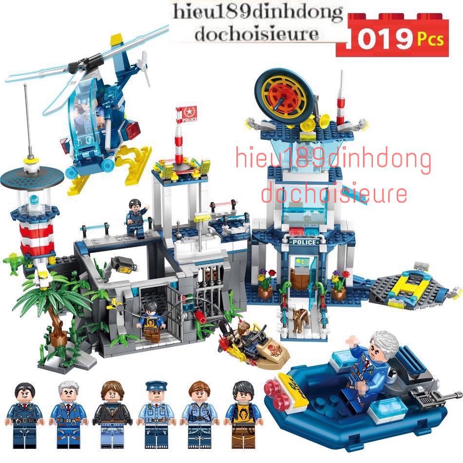 Lắp ráp xếp hình Lego city 3321 : Trụ sở cảnh sát trên biển 1019 mảnh
