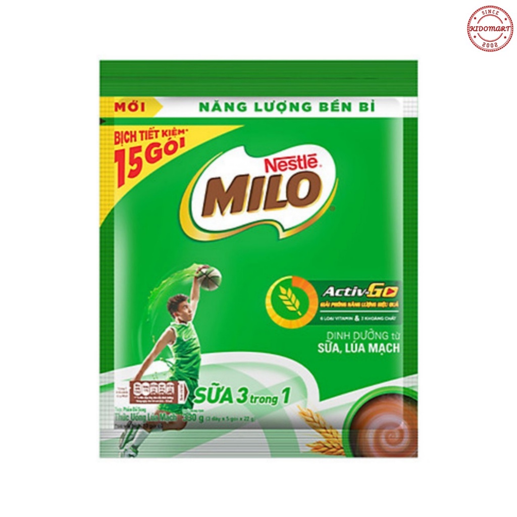 Thức Uống Lúa Mạch Sữa Nestle Milo 330gr (15 Gói x 22gr)