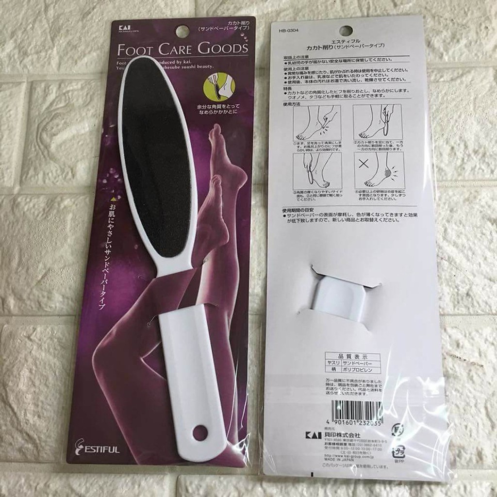 Dụng Cụ Chà Gót Chân Có Tay Cầm KAI - Nội Địa Nhật Bản