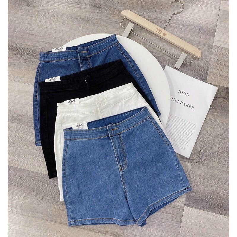 Quần đùi bò, quần short jean cạp cao gen bụng.