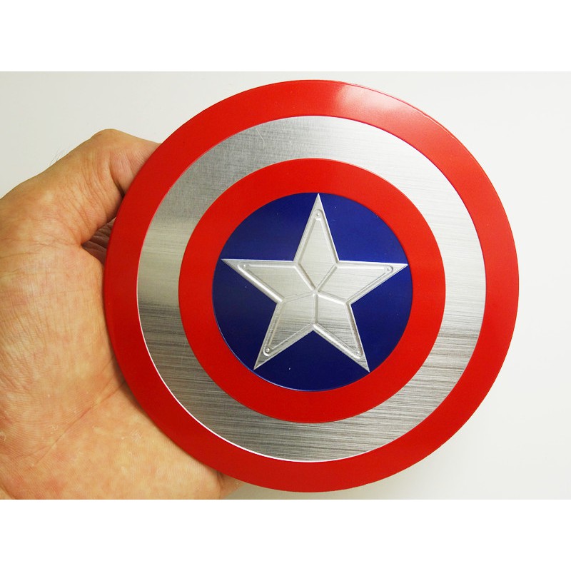 Miếng dán kim loại hình khiên CAPTAIN AMERICA 11.5cm