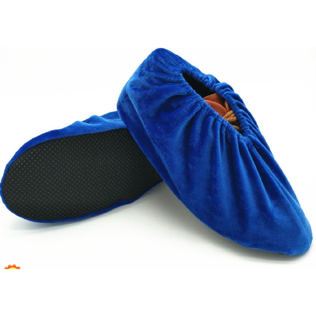 Bọc giày đi trong nhà bằng vải flannel chống trượt có thể tái sử dụng tiện lợi YD