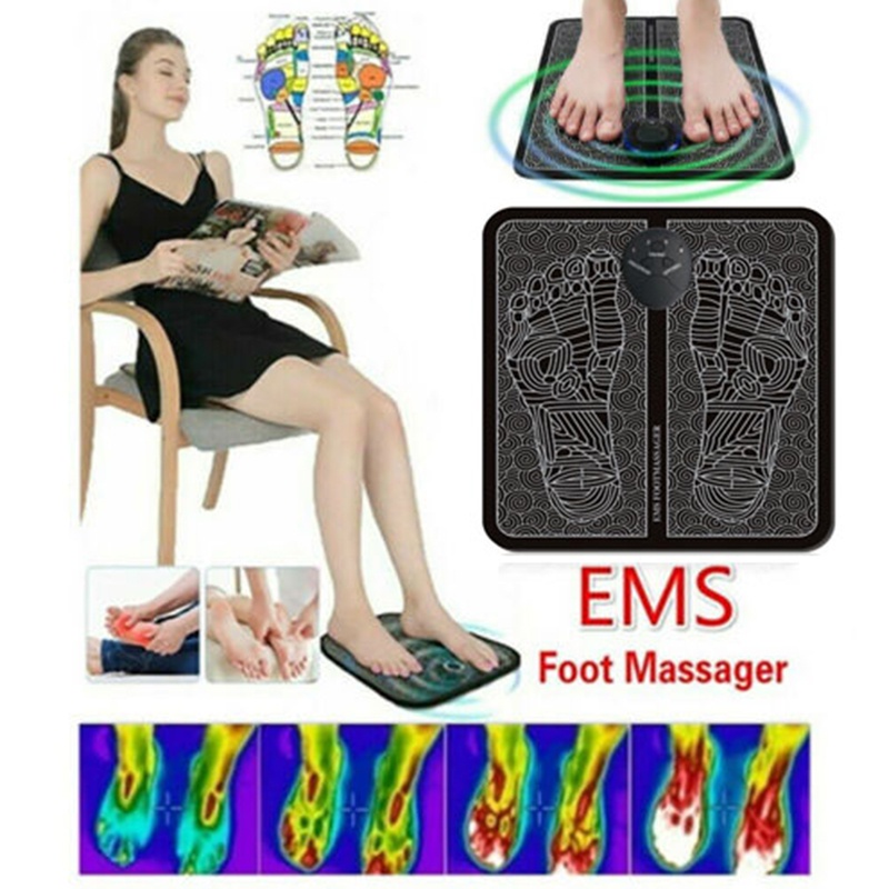 Máy mát xa chân bằng điện Ems Trị liệu xoa bóp chân Giảm mệt mỏi cho bàn chân Máy kích thích châm cứu Máy mát xa