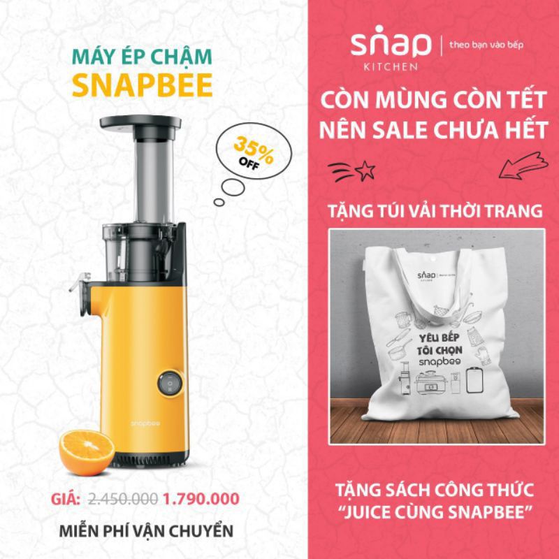 máy ép chậm snapbee chính hãng 2 màu(ib chọn màu)