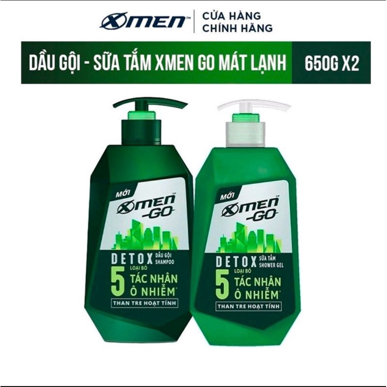 Combo Dầu Gội Detox X-Men Go 630G và Sữa tắm Detox X-Men Go 630G