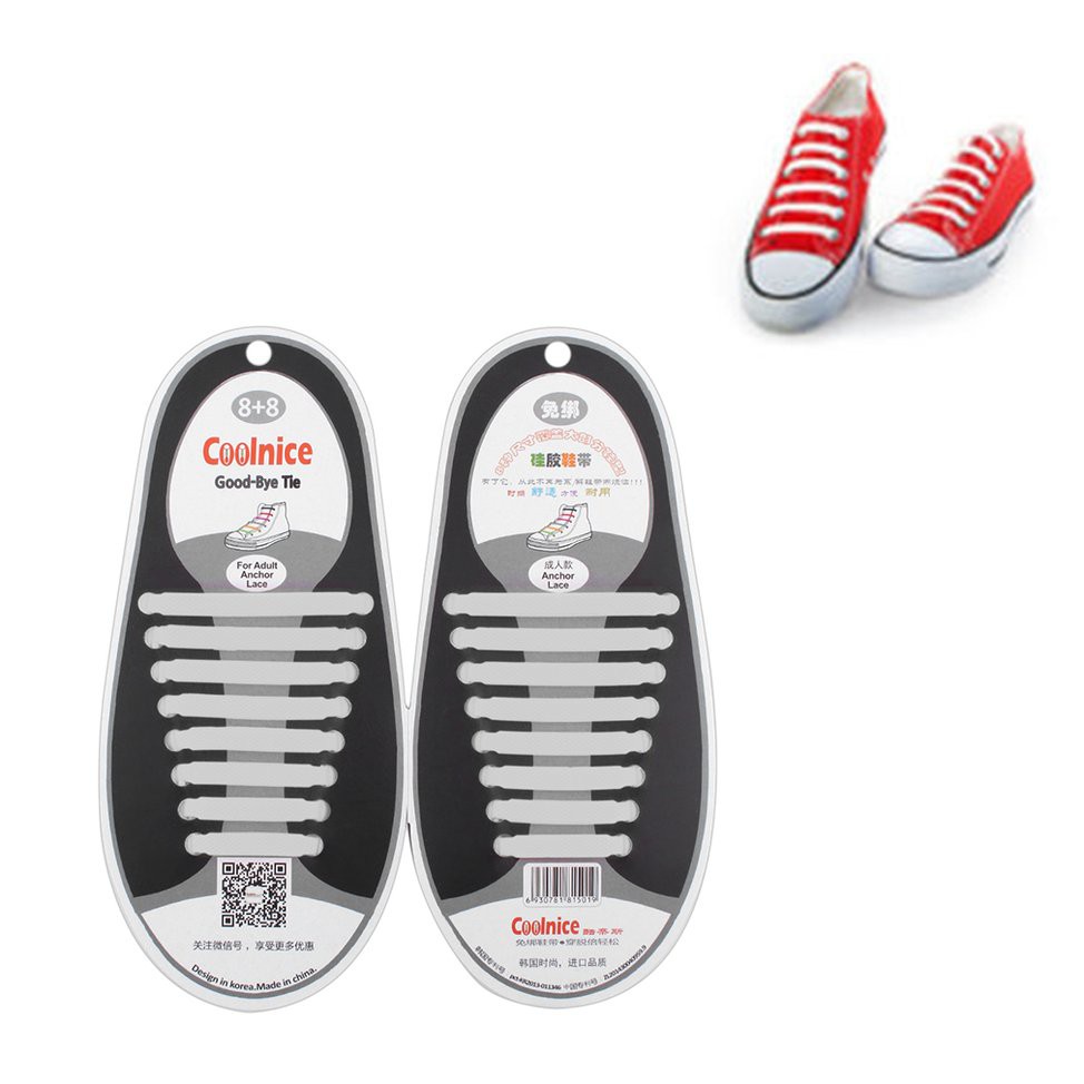 Set 16 dây silicone buộc dây giày độc đáo