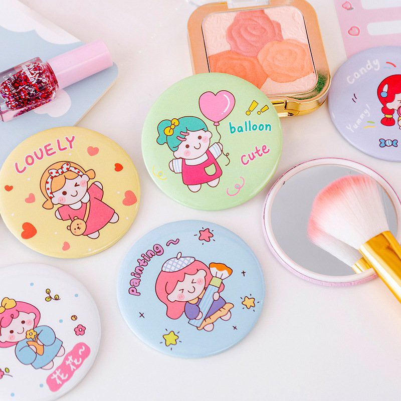 Gương tròn mini cầm tay hình cô gái công chúa cute dễ thương xinh xắn