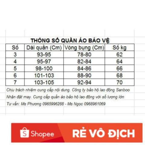 Bộ quần áo đồng phục bảo vệ - Dài tay, ngắn tay - Chưa phụ kiện