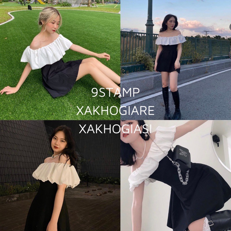 (SẴN-CLIP THẬT) Đầm trễ vai bèo đen dáng ôm dự tiệc sang trọng | BigBuy360 - bigbuy360.vn