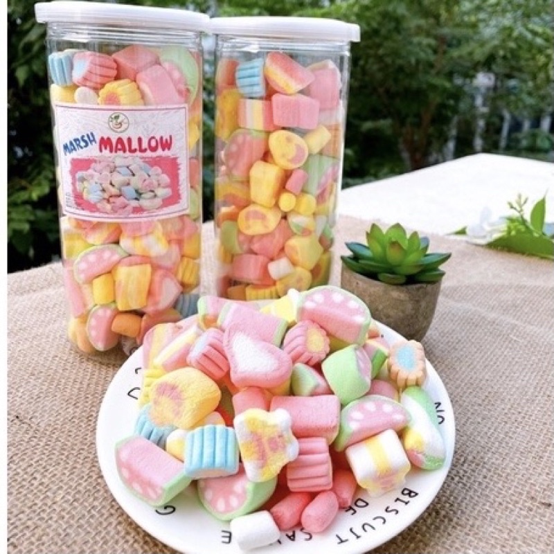🌺🌺 KẸO BÔNG GÒN MARSHMALLOW 🌺🌺 Lon pet 250gr 🌺 Giảm 10-50%