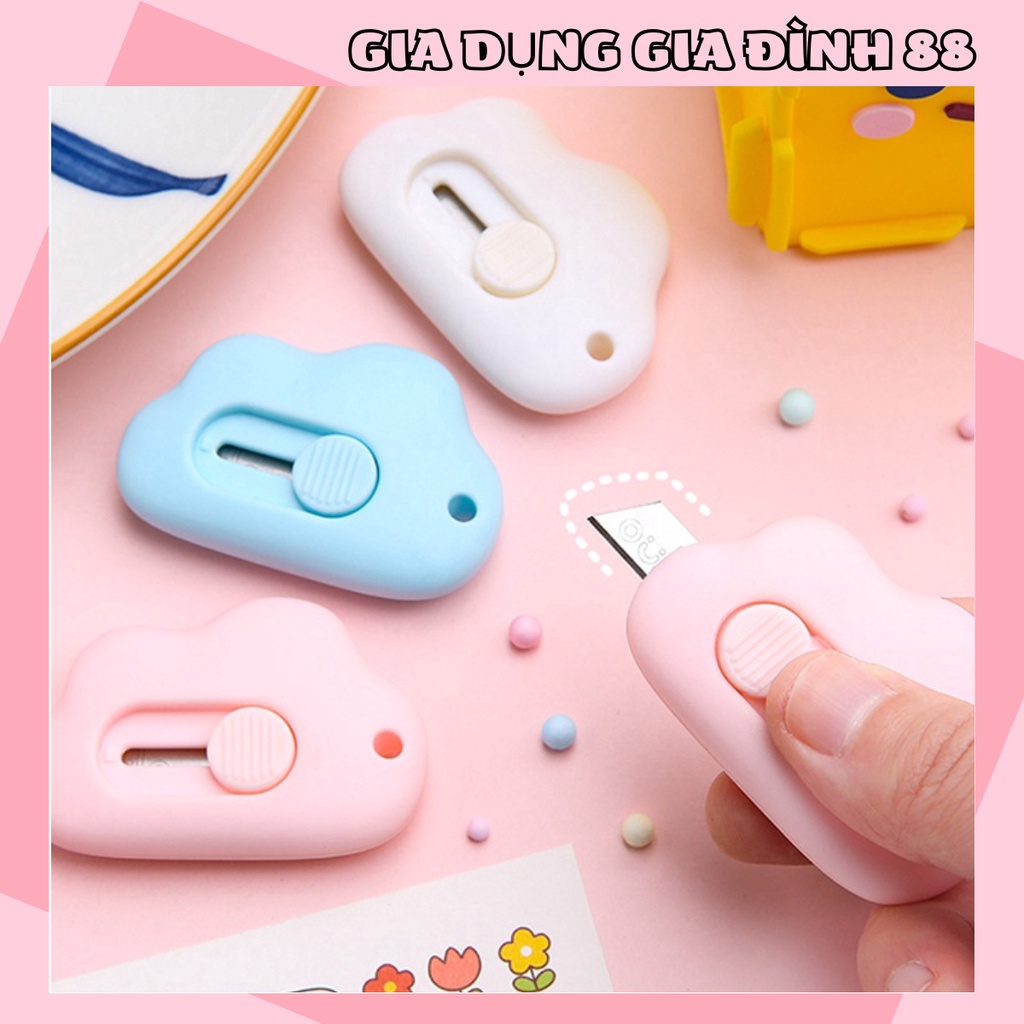 Dao Rọc Giấy Bỏ Túi Mini Thiết Kế Hình Đám Mây Đáng Yêu Làm Móc khóa Tiện Lợi 88282 Shop Gia Dụng Gia Đình