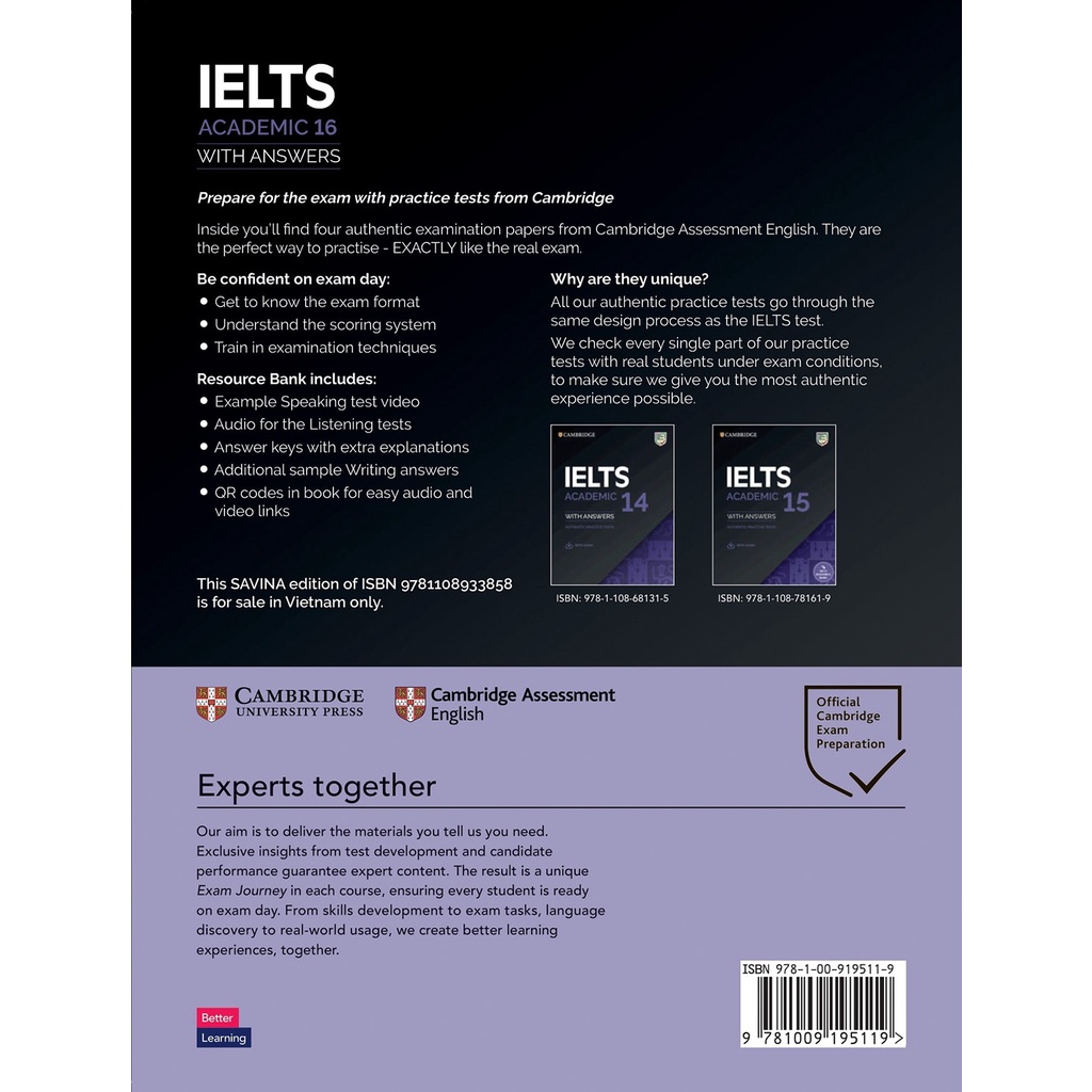 Sách Cambridge Ielts 16 Academic With Answers