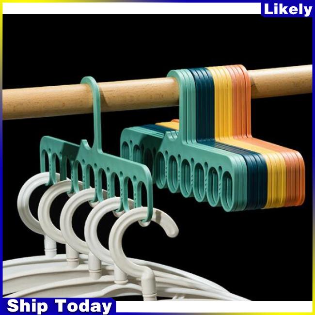 Móc treo quần áo có 9 lỗ đa năng tiết kiệm không gian 28*13cm