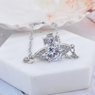 Vòng Đeo Tay Vivienne ISMENE Track Đính Đá Zircon Màu Bạc Sang Trọng