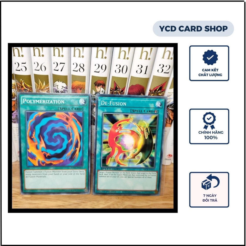 Thẻ bài yugioh chính hãng set bài phép Polymerization và De-Fusion– Common