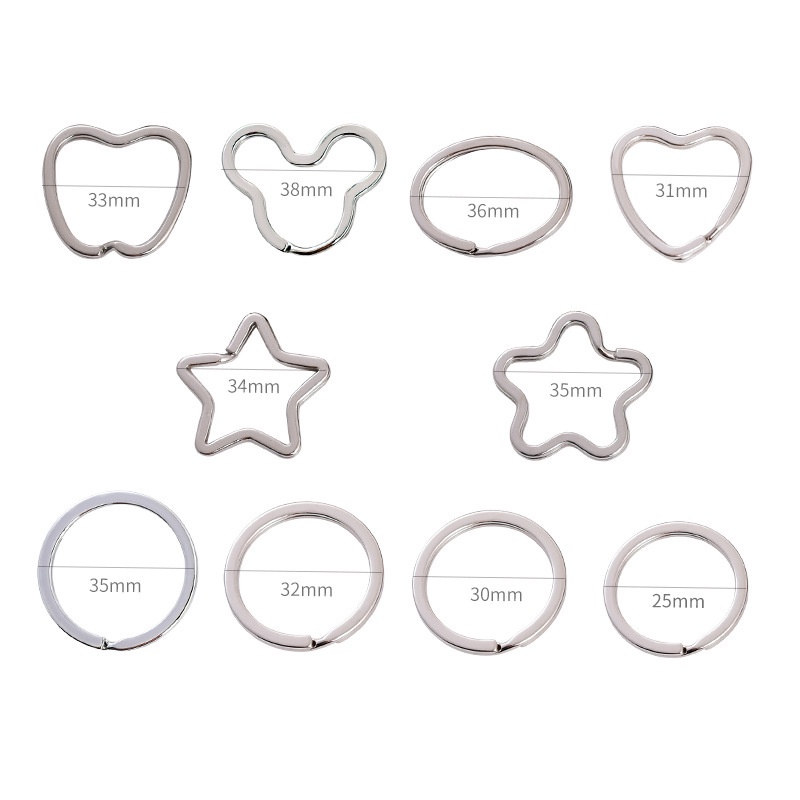 Khoen móc khóa thép không gỉ hình mickey 3.8cm*0.2cm dùng mix đồ handmade, phụ kiện thời trang...