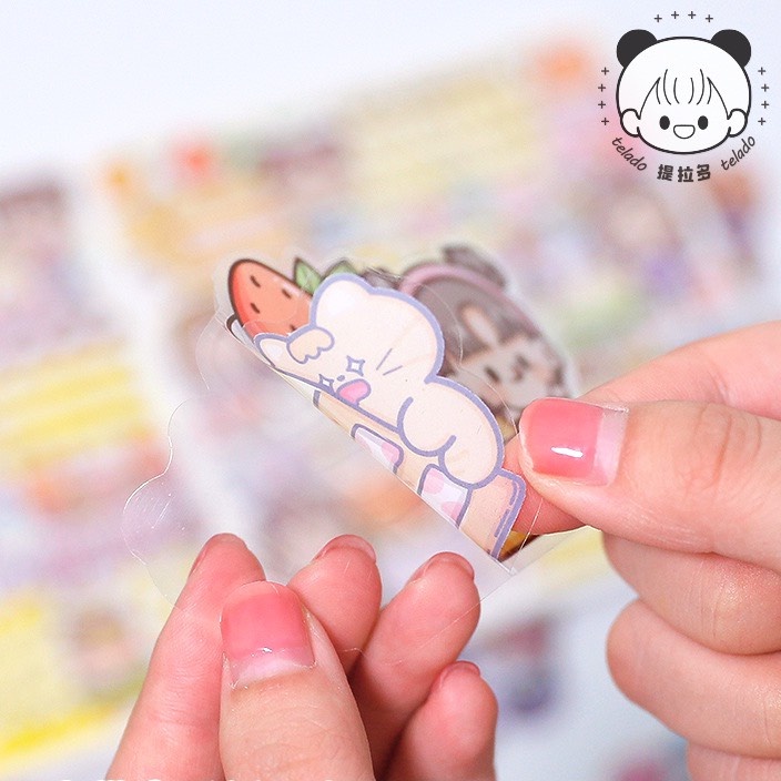 Set 40 miếng sticker hình dán dodojam dễ thương trang trí sổ, cốc, điện thoại chủ đề món tráng miệng