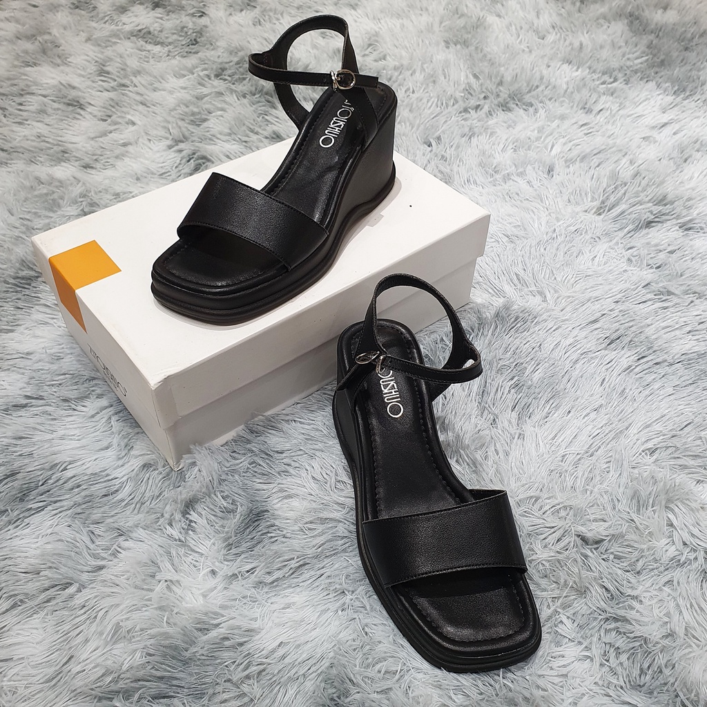 Giày SanDal Đế Xuồng 7 Phân Da Lì Quai Ngang Trơn 77990_151194