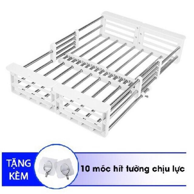 Kệ/ khay / rổ inox đa năng để bồn rửa chén (điều chỉnh được độ dài)