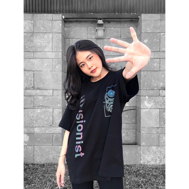 Áo thun tay lỡ unisex Illusionist phản quang 7 màu form rộng