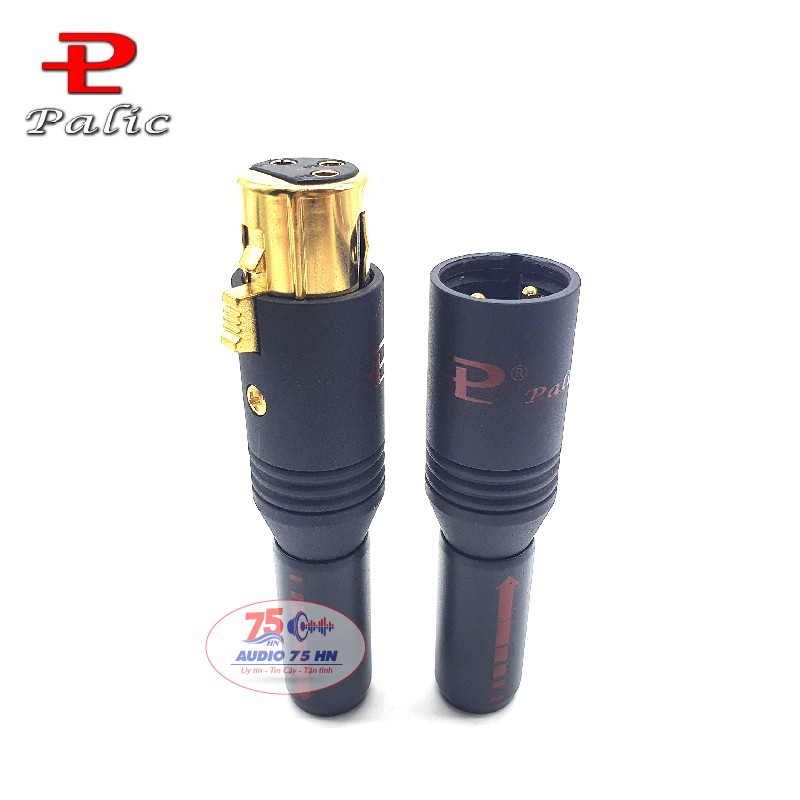 Bộ Jack canon Palic mạ bạc cao cấp - Jack XLR Palic màu đen