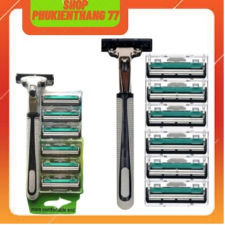 Combo dao cạo râu+ 6 lưỡi dao